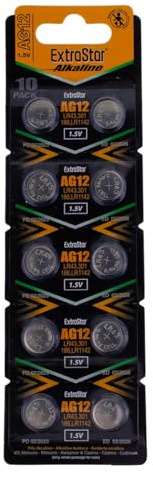 10 BATTERIE A BOTTONE PILE AG12 1,5v SR43 LR1142 SR1142 386