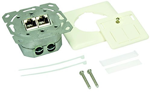 LogiLink Professional NP0023V RJ45 Cat.6 Anschlussdose (Unterputz) 2X RJ45 STP (Vollgeschirmt) mit 40° Auslass