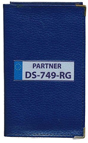 Syl'la Plaque Porte Carte Grise et Papier Voiture en Cuir pour Femme ou Homme Personnalise avec Votre immatriculation Bleu