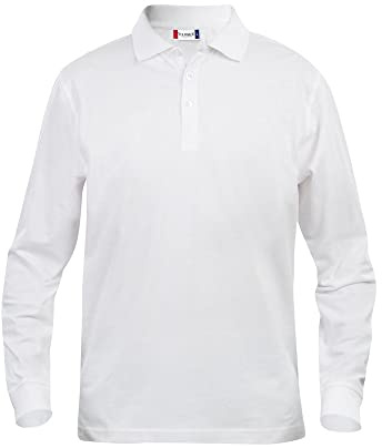 CliQue Herren Classic Long Sleeve Polo Poloshirt, weiß, XXL