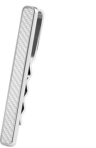 Karisma Hochwertige Herren Edelstahl 316L Krawattennadel mit Karbon/Krawattenklammer/Tie Clip Farbwahl KTC202