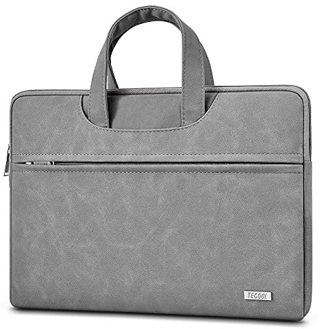 TECOOL 13,3 Zoll Laptop Tasche Hülle für 13.6 MacBook Air M3 M2 2024 2022,13 MacBook Pro/Air M2 M1 2022-2012,14 MacBook Pro M3 M2 M1 2023 2021,wasserdichte Notebooktasche Leder Schutzhülle,Space Grau