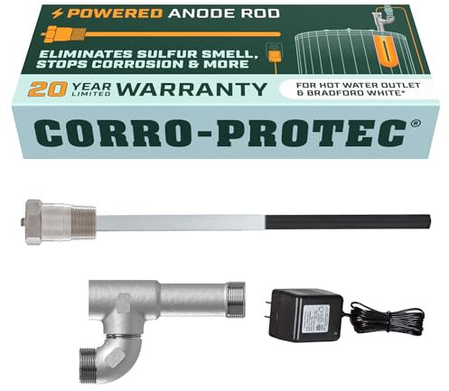 Corro-Protec CP-R Titan-Anodenstab für Warmwasserbereiter mit integrierten Anodenstäben, beseitigt Gerüche (Schwefel/faule Eiergeruch), Korrosion und reduziert Kalkablagerungen
