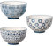 Bloomingville Schalen Kristina Retro Dessertschalen Schüssel Ø 11,5 cm, blau, Keramik, 3er Set, fasst ca. 280 ml