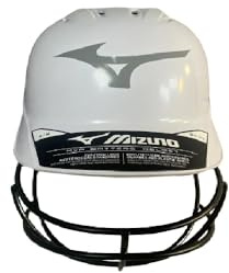 Mizuno MVP Series Solid Batting Helmet with Fastpitch Softball Mask, Small/Medium, White