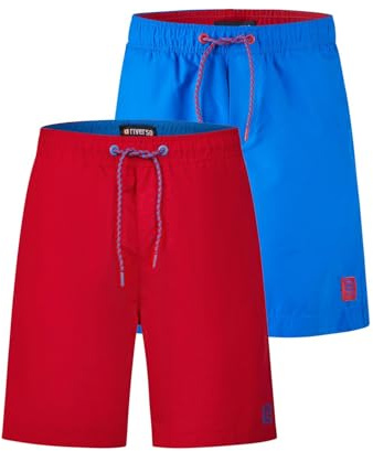 riverso Badehose Herren lang Badeshorts RIVDavid 2er Pack Set Regular Fit Schwimmhose Elastischer Bund, Größe:S, Farbe:Farbmix 3