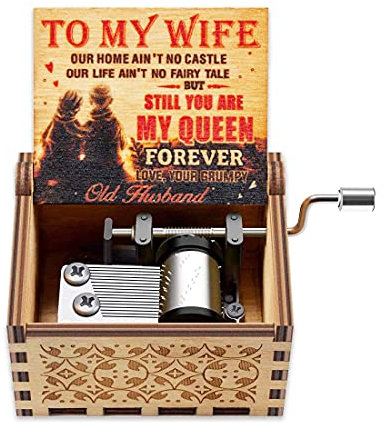 Spieluhr Geschenk für Ehefrau, Geburtstag, Muttertag, Jahrestag, romantisches Geschenk von Ehemann Freund Geschenk Holz Handkurbel Spieluhr Play You are My Sunshine