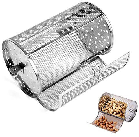 Rotisserie Grill Basket Rotisserie Grill Oven Tower Air Fryer Accessories Rotating Basket for Peanut Dried Nut Coffee Beans BBQ