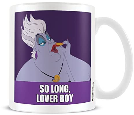 Disney Meme The Little Mermaid Ursula - Taza de cerámica en caja de regalo (tan larga, diseño de Lover Boy) 11 onzas