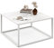 COSTWAY Couchtisch Marmor Optik, rechteckiger Kaffeetisch mit Metallrahmen, modern, 70 x 70 x 40cm (weiß)