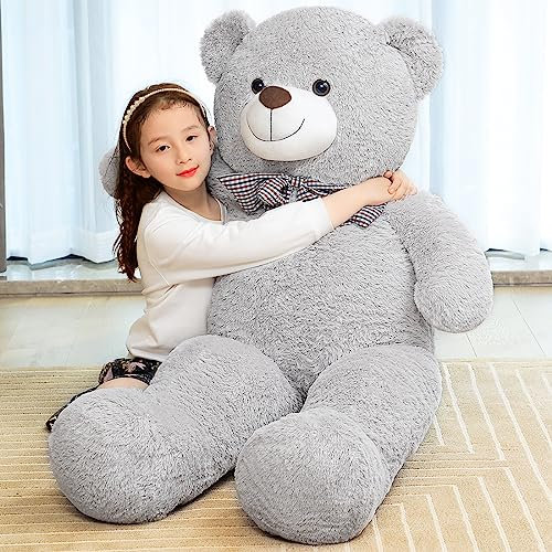 SNOWOLF Riesen XXXL Teddybär 145cm Riesen Weiches Spielzeug groß Stofftier Plüschtier Plüschbär Kuschelbär Teddy Bär Geschenk (1.4m, Grau)