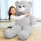 SNOWOLF Riesen XXXL Teddybär 145cm Riesen Weiches Spielzeug groß Stofftier Plüschtier Plüschbär Kuschelbär Teddy Bär Geschenk (1.4m, Grau)