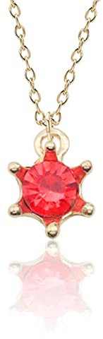 WEITING Creativo Dulce Mehrfarbig Garra Diamant Corona Colgante Niñas Perla Halsband Sechskant Estrella Colgante Halsband Lindo Regalo de los niños - Rot