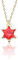 WEITING Creativo Dulce Mehrfarbig Garra Diamant Corona Colgante Niñas Perla Halsband Sechskant Estrella Colgante Halsband Lindo Regalo de los niños - Rot
