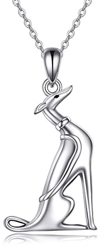 JERWLI Greyhound Halskette 925 Sterling Silber Greyhound Schmuck Greyhound Geschenke Greyhound Halskette für Mädchen Frauen Hund Halskette Hund Schmuck Haustier Geschenke (Windhund)
