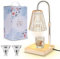 Altueey Dimmable Electric Candle Lamp Warmer with 2 Bulbs and Timer, Vintage Wax Melter, Aromatic Candle Holders for Home Office Bedroom Decor Gifts