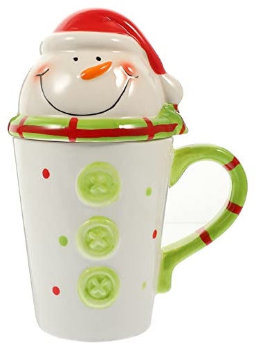 Cabilock Weihnachtsbecher Aus Keramik Schneemann-kaffeetassen Tasse Mit Heißer Schokolade Trinkbecher Aus Keramik Saftbecher Weihnachtswasserkrug Latte-tee-becher Studentin Weihnachten Büro