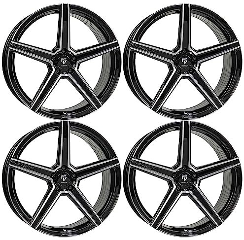 4x MB Design Felgen KV1S 9.0Jx21 ET35 5x112 Glanzschwarz poliert kompatibel mit Seat Ateca Cupra Ateca Cupra Formentor Tarraco FR Tarraco