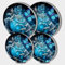 Blue Rose Butterfly Picture Round Hob Covers 4-Piece Stove Plate Cooker Hob Covers for Cookers Top Burner Gas Range Protector Cookware Accessories Cooktop Decorative Decor