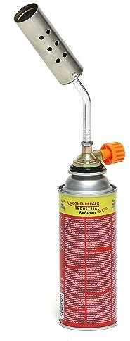 ROTHENBERGER Industrial Brenner Schrumpfbrenner inkl. Gaskartusche schrumpfen Schrumpfschläuche und Weichlötanwendungen im Kabel- und Rohrleitungsbau bei 600°C Brennerkopf 30 mm