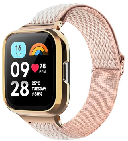 CHULN Nylon Armband kompatibel mit Redmi Watch 3 Active, Verstellbarer Elastisches Sport Ersatzarmbänder für Redmi Watch 3 Active Smartwatch.