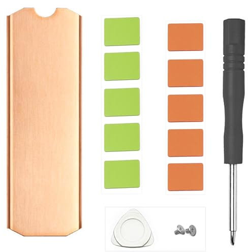 Laptop NVMe M.2 Heatsink with Nano Thermal Pads and Mounting Screw,Heat Sink Copper for 2280 M2 SSD, No Rubber Ring Required