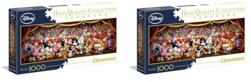 Clementoni - 39445 - Disney Panorama Collection Puzzle für Erwachsene und Kinder - Disney Orchestra - 1000 Teile Mehrfarbig (Packung mit 2)