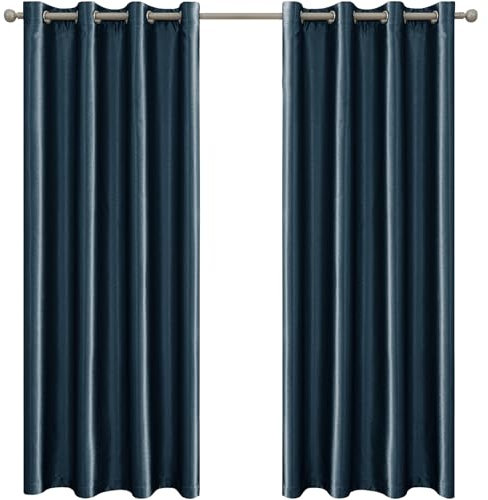 Ystyle Rideaux Intérieurs Lot De 2, Rideau Thermique Isolant Anti Froid Et Chaleur, Rideaux Occultants, Rideau Occultant Thermiques, Rideau Salon, Rideau Phonique, 140x260 cm, Bleu Foncé