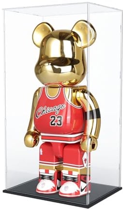 Nynelly 75 cm hohe Acryl-Vitrine für Lego Space 10341 für Bearbrick 1000% für Lego Vitrine für Modelle Figuren Puppen zusammenbauen staubdicht verdickte klare Vitrine Vitrine Vitrine (Schwarz)