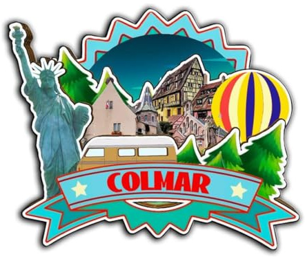 Orlybar Colmar 3906 Kühlschrankmagnet, Motiv: Grand Est Frankreich, Holz, 3D-Sehenswürdigkeiten, Reise, Sammlerstück, Souvenirs, Dekoration, handgefertigt