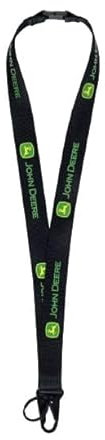JOHN DEERE Porte-clés design noir, logo, lanière, crochet aigle, Noir , taille unique