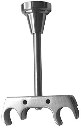 BASIT Deckenträger Gardinenstange zweiläufig Edelstahl Look I Rohr Gardinenstangen Träger 20mm Deckenbefestigung I Gardinenstangen Halterung Vorhangstange D61