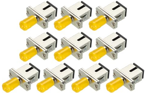 QUARKZMAN 10 Stück Glasfaser Adapter ST-SC Flansch Singlemode Simplex | Adapter ST-SC/UPC, für Netzwerk Internet Verbindung