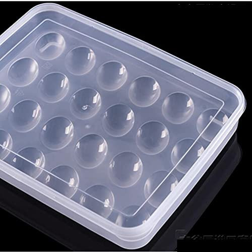 Soporte para huevos para refrigerador con tapa, Huevera Porta Huevos de 24 unidades, Caja de almacenamiento para refrigerador, Dispensador apilable de plástico transparente para mantener fresco