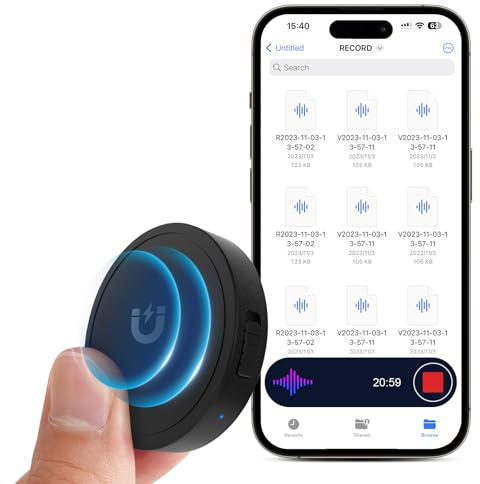 Sprachsteuerung Voice Recorder, Elasound 132G (9800 Stunden) mit dreifacher intelligenter Rauschunterdrückung, tragbarer Audiorecorder für Arbeit, Lesen,