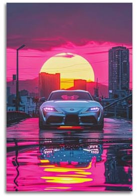 GTTHOK JDM Sportwagen-Poster für GR Supra Supercar, dekoratives Gemälde, Leinwand-Kunstbild, 30 x 45 cm