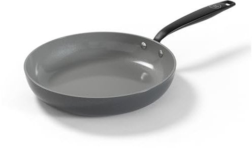 Be Living Essential Bratpfanne Ø 24 cm, Non Stick Keramik Antihaft, Induktion, Geeignet für alle Herdarten, Ohne ptfe und pfoa, Grau