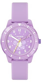 Lacoste Analog Quarzuhr für Kinder Kollektion Mini Tennis mit Lilas Silikonarmband - 2030062