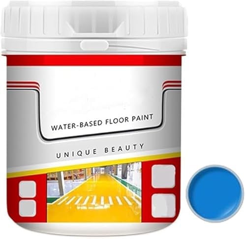 Eunmsi Pvzxr Floor Paint,Nante Wind Paint,Gold Silk Waterproof Epoxy Floor Paint,Pvzxr Quick-Dry Anti-Slip Water-Based Floor Paint,Water-Based Garage Floor Paint Epoxy Floor Paint (Blue)
