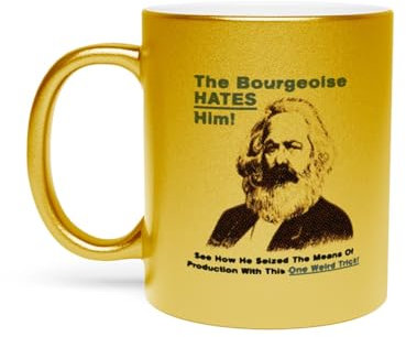 Fabulous Bourgeoise Karl Marx Meme Collage Vintage Illustration Art Humor Parodie Goldene Tasse - 325ml