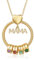 Kette Damen Geschenke für Mama - Personalisierte MAMA Kette mit 1–5 Namen Halskette Schmuck Charms Anhänger für Mutter Tochter Zum Geburtstag Weihnachten Muttertag (Gold-4 Namen 4 Geburtssteine)