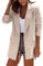 QINQNC Damen Warme Lederjacke Damen Reißverschluss Damen Langarm Zweireiher Mantel Mantel Jacke Women's Jogging Ohne Kapuze Unisex Regenjacke (Beige, L)