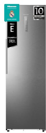 Hisense FT3K310SAIE - Congelador 1 Puerta De Libre Instalación Kitchen Fit, Class E, 312L, Alto 185.6 cm x Ancho 59.5 cm, Color Inox, Ventilación Inferior, Apertura de Puerta 90º, Metal-Tech Cooling