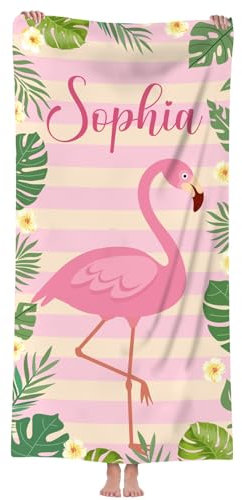 NIBESSER Personalisiertes Strandtuch mit Namen Kinder Mikrofaser Handtuch schnell trocknendes Badetuch Personalisierte Geschenke für den Strand, Reise, Sauna