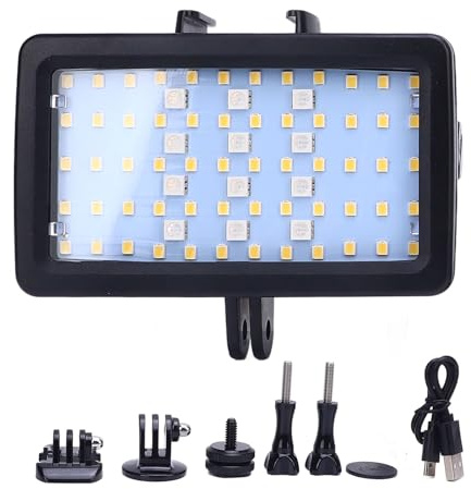 Luz de Buceo de Iluminación de Video, Impermeabilización de 130 Pies / 40m Luces de Cámara de Video Submarina, Lámpara de Llenado de Buceo de 5000 a 6000k RGB para Fotografía