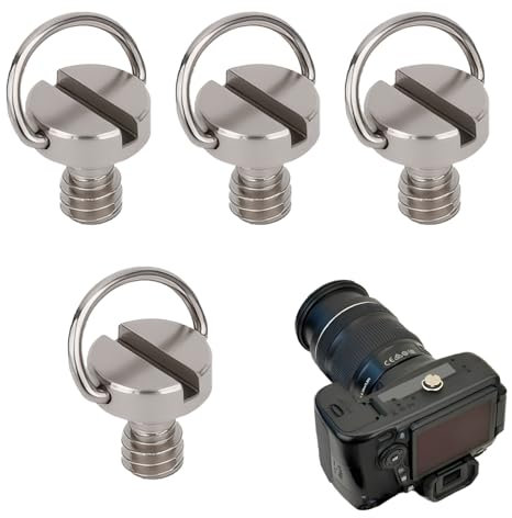Tornillo de 1/4 pulgadas, 4 unidades de tornillos de pulgada de aluminio de liberación rápida tornillo para cámara trípode accesorios fotográficos 10 mm aspecto de metal, inoxidable, fácil montaje