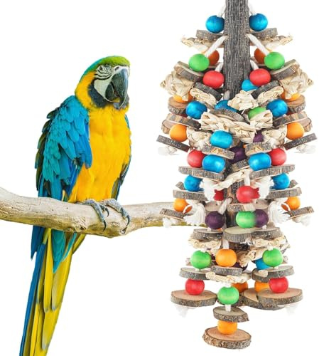 Novelfun Holz Vogelspielzeug Papagei Kauspielzeug zum Klettern