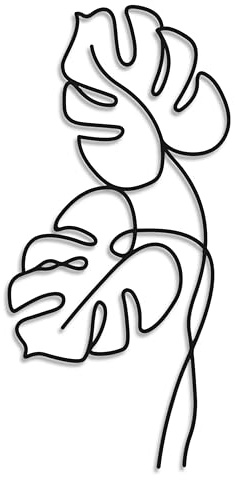 Wanddeko (30x65 cm) - Minimalistische Kunst für Wohnzimmer, Schlafzimmer, Küche und Büro - Natürlich & Modern - Einfache Befestigung mit Doppelseitigem Klebeband (Ohne Löcher) (Monstera)