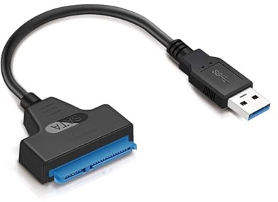 HUVZOR Cavo SATA a USB, Adattatore da USB 3.0 a SATA,Compatibile con dischi rigidi esterni e interni Adattatori SSD/HDD da 2,5 pollici Supporto Compatibile con Sistemi Operativi Windows Mac