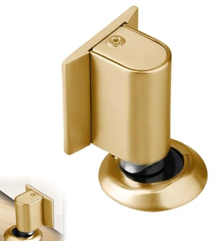 Metall Türstopper, Türstopper Boden Magnetisch, Magnetic Door Stopper Mit Klebeband & Schrauben, Selbstklebend Schwer Türhalter, Für Zimmer Büros Bäder (Golden)